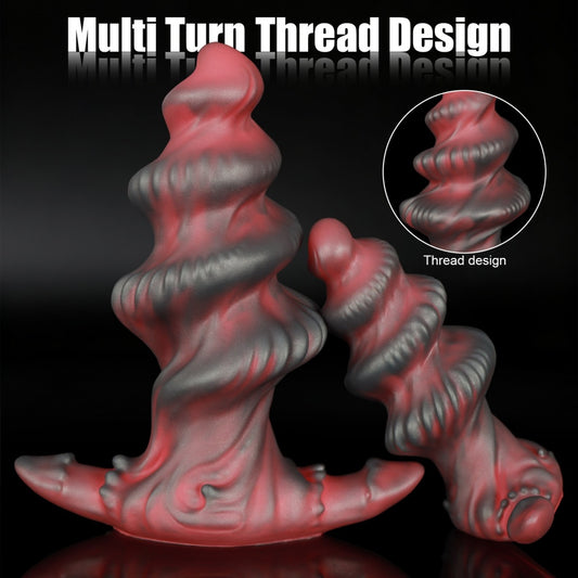 Fantasy Shark Egg Spiral Anal Dildo - Silicone Monster Sex Toy for G-Spot & A-Spot Expansion