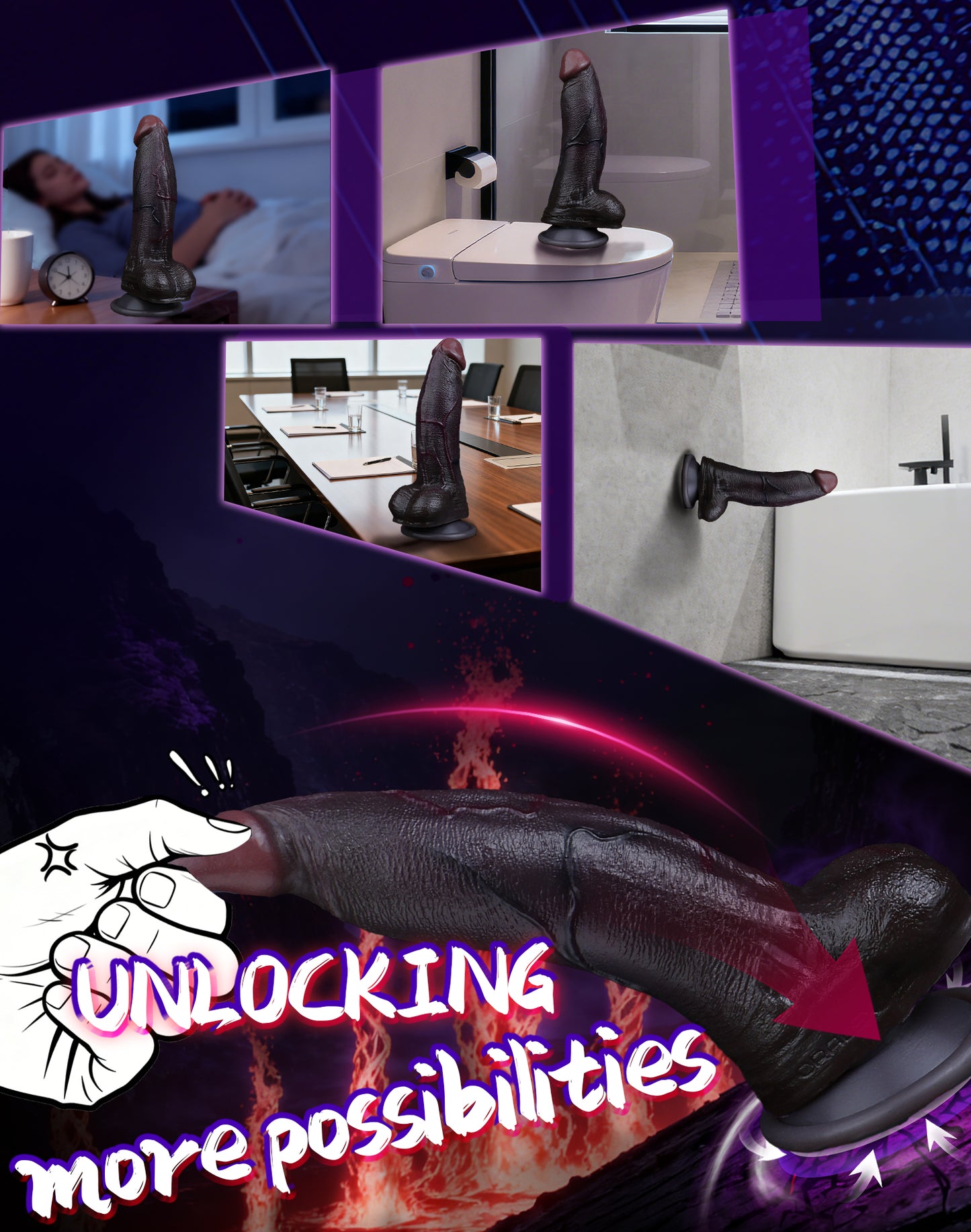 7.2" Realistic Dual-Layer Silicone Suction Cup Dildo - "Black Duke" Experience for Authentic Pleasure