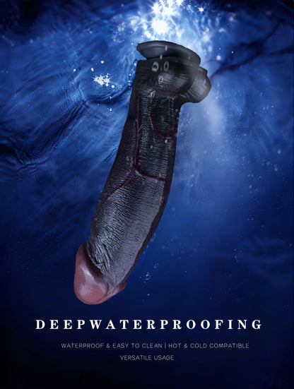 7.2" Realistic Dual-Layer Silicone Suction Cup Dildo - "Black Duke" Experience for Authentic Pleasure