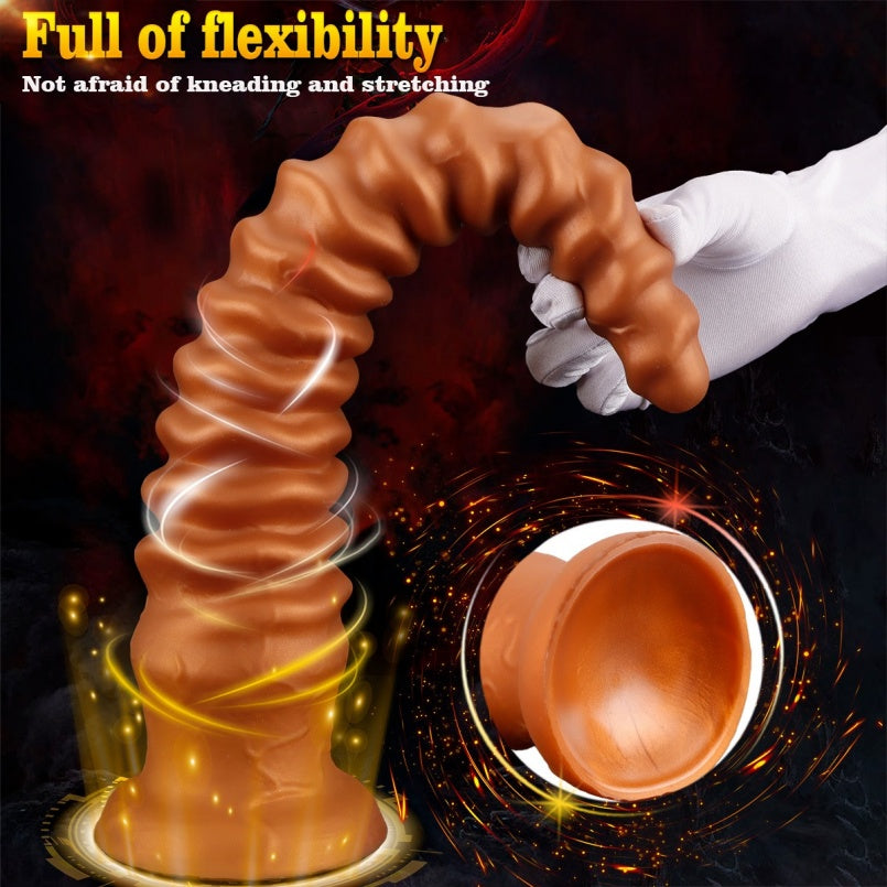 Gode anal Fantasy Spiral Butt Plug, perles anales – Jouets sexuels insérables en silicone doré pour masturbation féminine