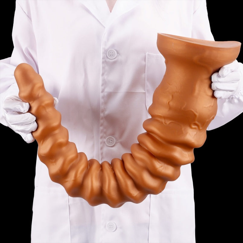 Gode anal Fantasy Spiral Butt Plug, perles anales – Jouets sexuels insérables en silicone doré pour masturbation féminine
