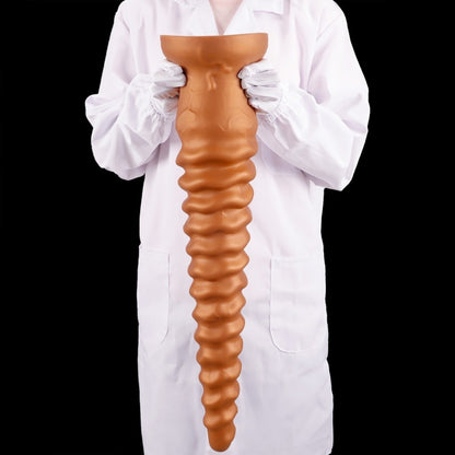Gode anal Fantasy Spiral Butt Plug, perles anales – Jouets sexuels insérables en silicone doré pour masturbation féminine