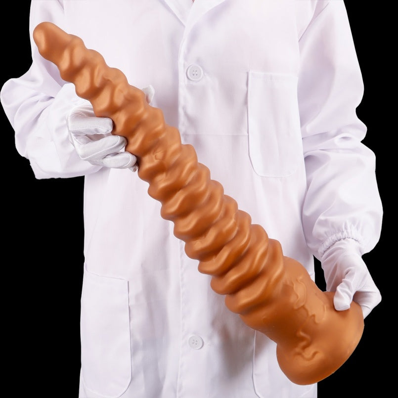 Gode anal Fantasy Spiral Butt Plug, perles anales – Jouets sexuels insérables en silicone doré pour masturbation féminine