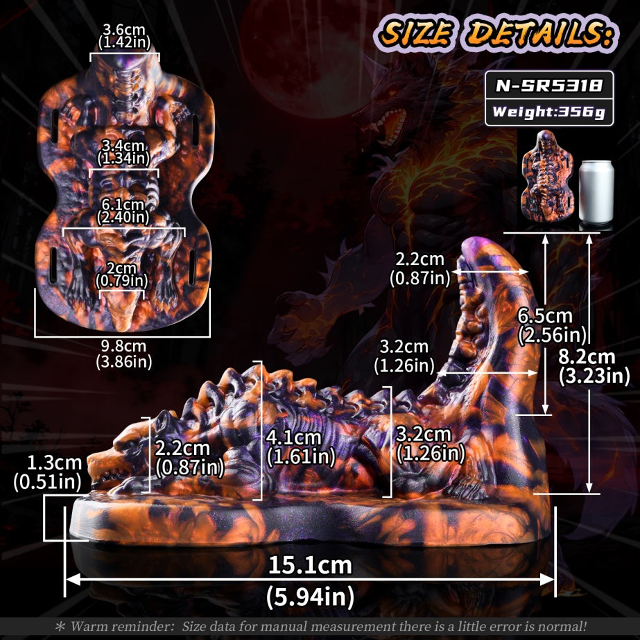 Blood Moon Demon Wolf Fantasy Beast Grinder | Platinum Silicone Grinding Sex Toy