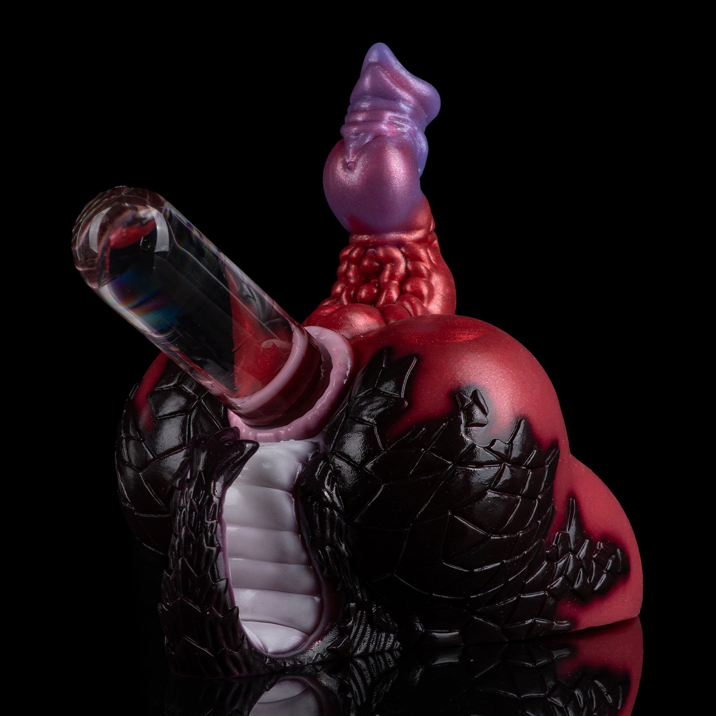 Dual-Channel Silicone Pocket Pussy & Dog Dildo — Alien Beast Silicone Couple Sex Toy