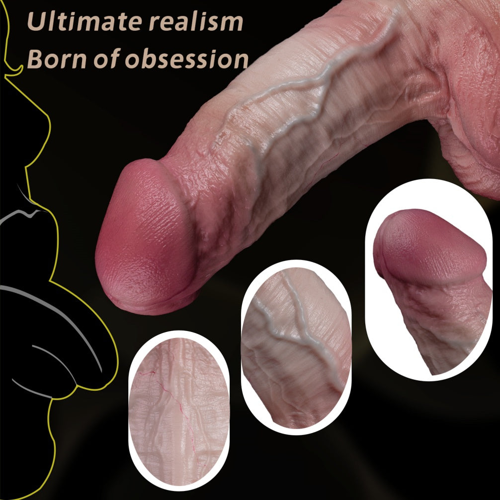 Doppelschichtiger Silikon-Realistischer Riesendildo – Vaginale Dehnung & Orgasmus Sexspielzeug für Frauen