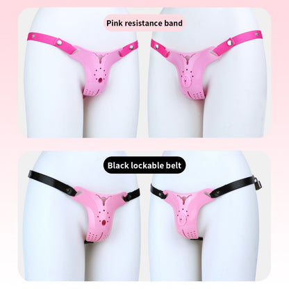 Leather Strapon Fantasy Pussy Pants – Realistic Vagina Simulation for Gender-Play & Feminization Toys