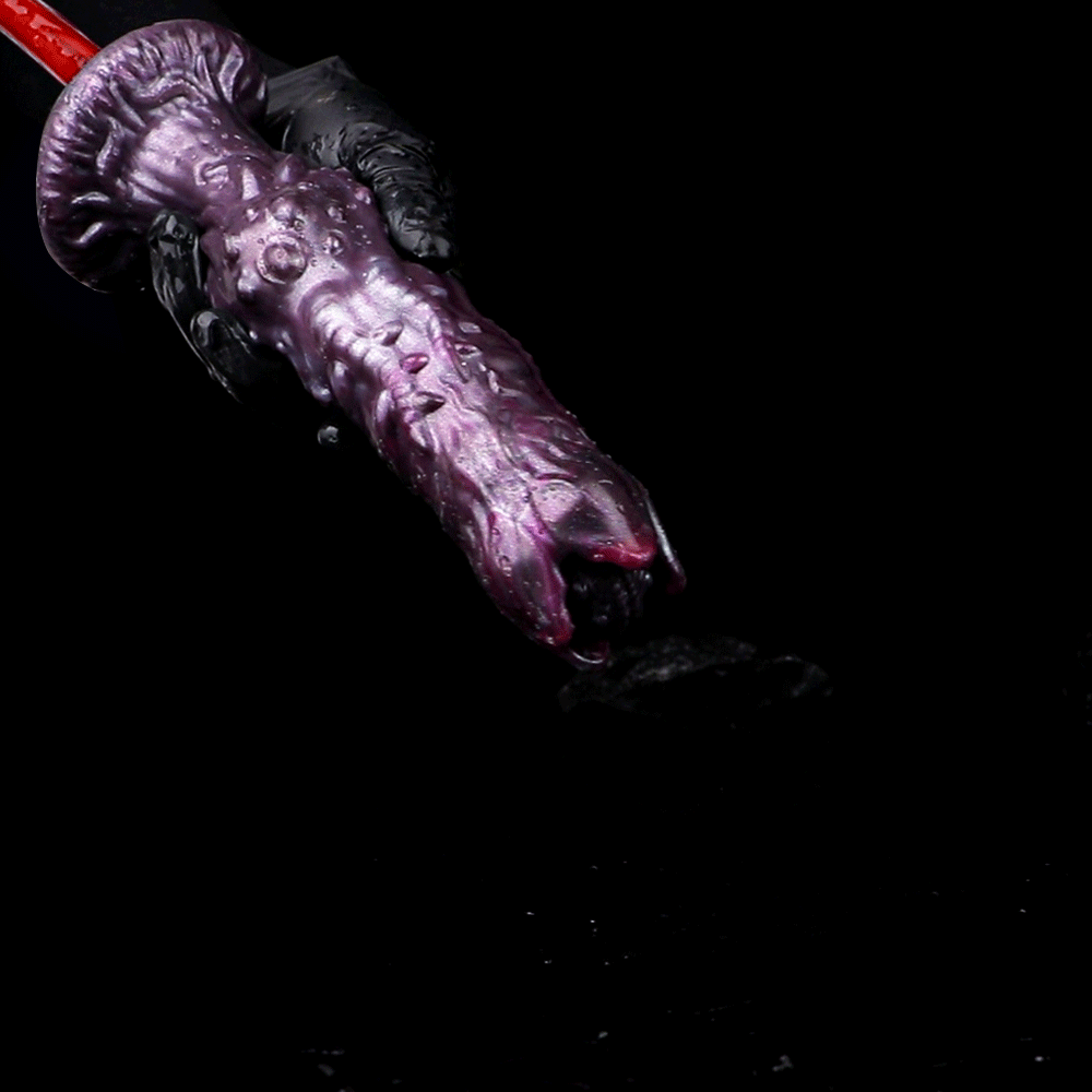 Fantasy-Ovipositor-Dildo mit Eiern – Ungeheuerlicher Geschöpf-Dildo | Platin-Silikon