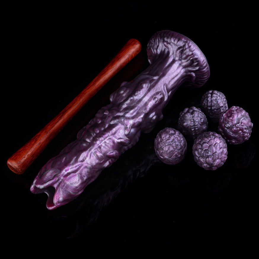 Fantasy-Ovipositor-Dildo mit Eiern – Ungeheuerlicher Geschöpf-Dildo | Platin-Silikon