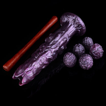 Fantasy-Ovipositor-Dildo mit Eiern – Ungeheuerlicher Geschöpf-Dildo | Platin-Silikon