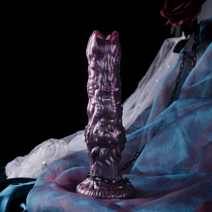 Fantasy-Ovipositor-Dildo mit Eiern – Ungeheuerlicher Geschöpf-Dildo | Platin-Silikon