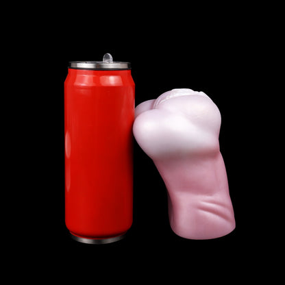 Realistic Dual-Channel Pocket Pussy-Pink & White Silicone Male Masturbator