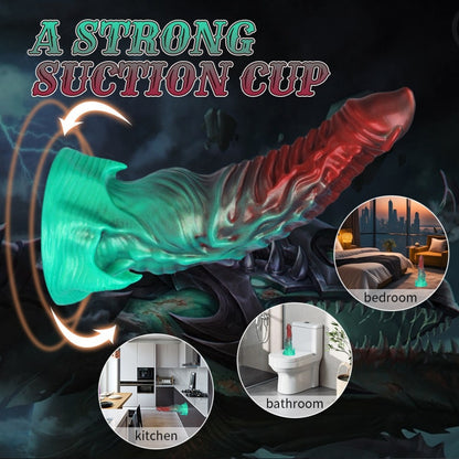 Fantasy Luminous Silicone Alien Dildo – Glow-in-the-Dark Suction Cup Sex Toys for Deep Orgasmic Massage