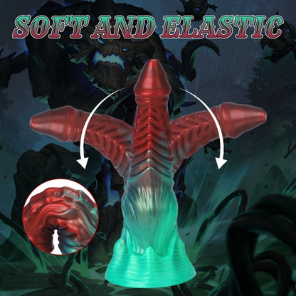 Fantasy Luminous Silicone Alien Dildo – Glow-in-the-Dark Suction Cup Sex Toys for Deep Orgasmic Massage