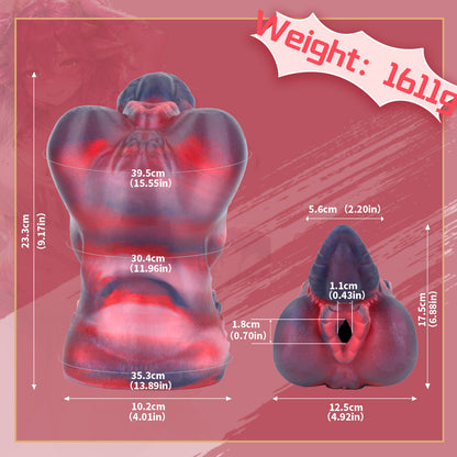 Scharlachrot-geschuppter T-Rex Drachen-Pocket Pussy – Fantasy-Bestien-Sexpuppe für männliche Sexspielzeuge