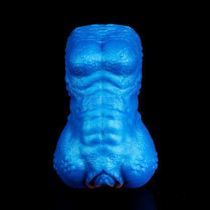 Blue Scale Predator Alien Torso Pocket Pussy – Dual-Channel Platinum Silicone Male Masturbator