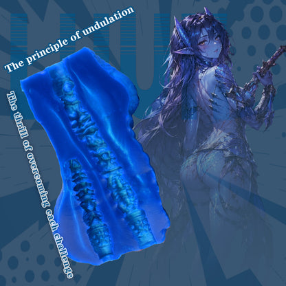 Blue Scale Predator Alien Torso Pocket Pussy – Dual-Channel Platinum Silicone Male Masturbator