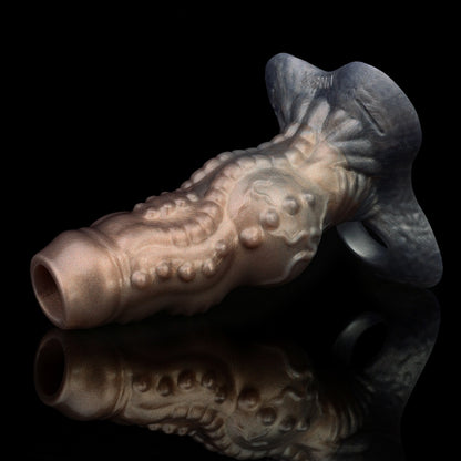 Fantasy Silicone Penis Extender & Cock Sleeve – Endurance Training Stroker with Testicle Lock Ring