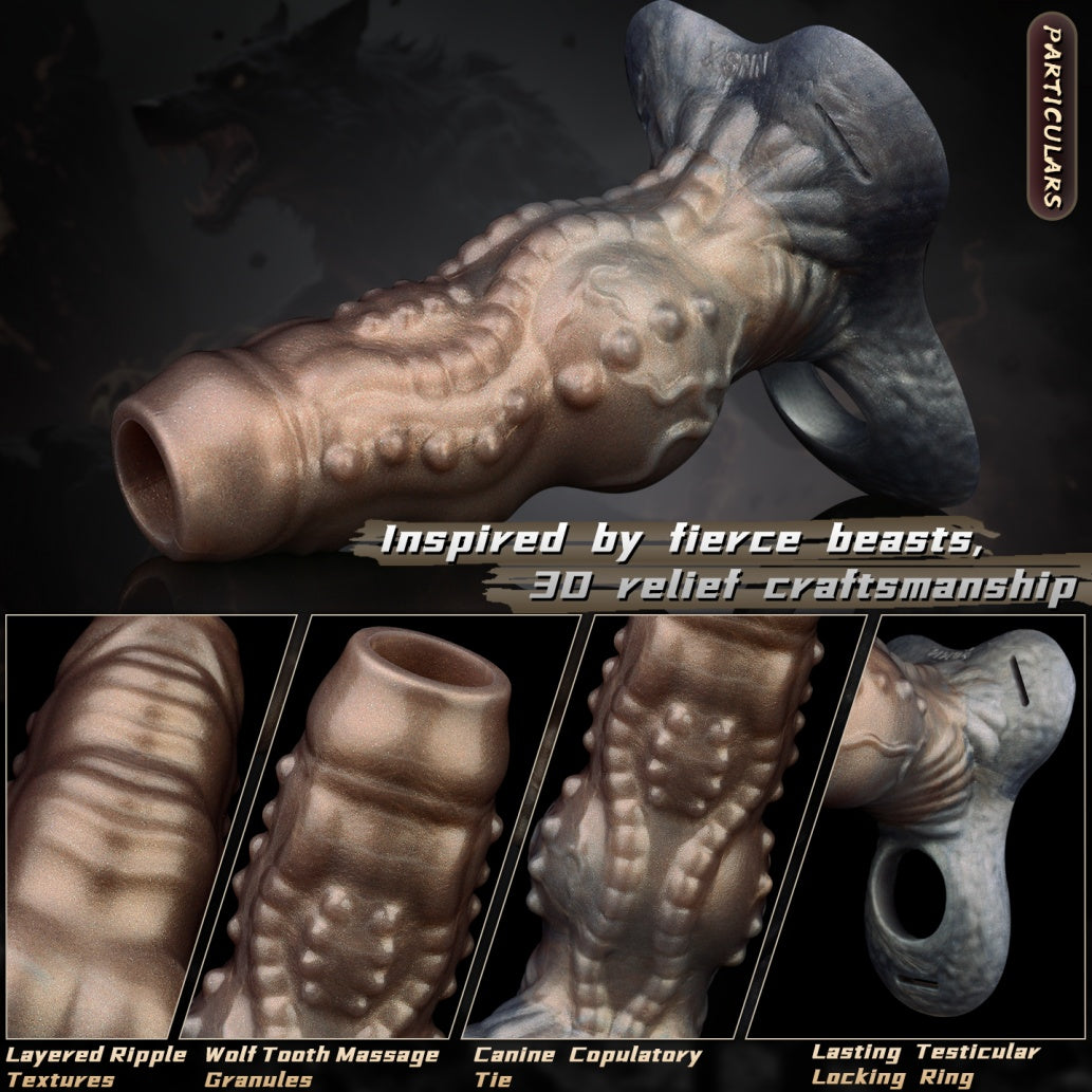 Fantasy Silicone Penis Extender & Cock Sleeve – Endurance Training Stroker with Testicle Lock Ring