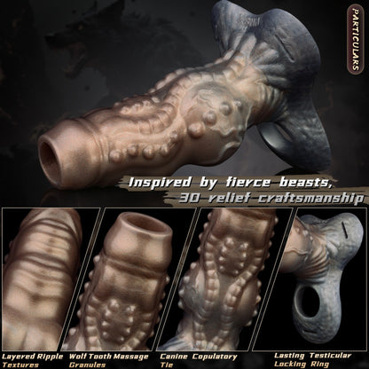 Fantasy Silicone Penis Extender & Cock Sleeve – Endurance Training Stroker with Testicle Lock Ring