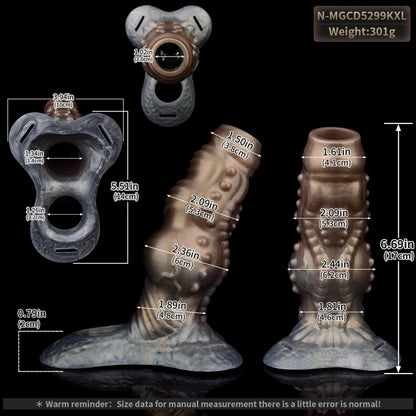 Fantasy Silicone Penis Extender & Cock Sleeve – Endurance Training Stroker with Testicle Lock Ring