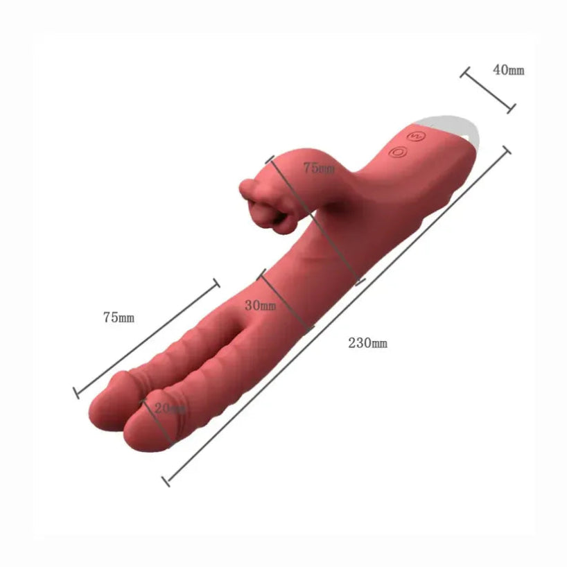 Tongue Vibrator Rose Clit Stimulator - Dual Vibrating Dildo Flapping Women Sex Toys Gifts