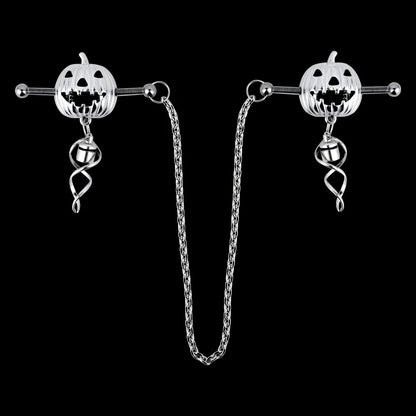 Pumpkin Lantern Nipple Clamps - Stainless Steel Fantasy Restraint Decorative Christmas Gift