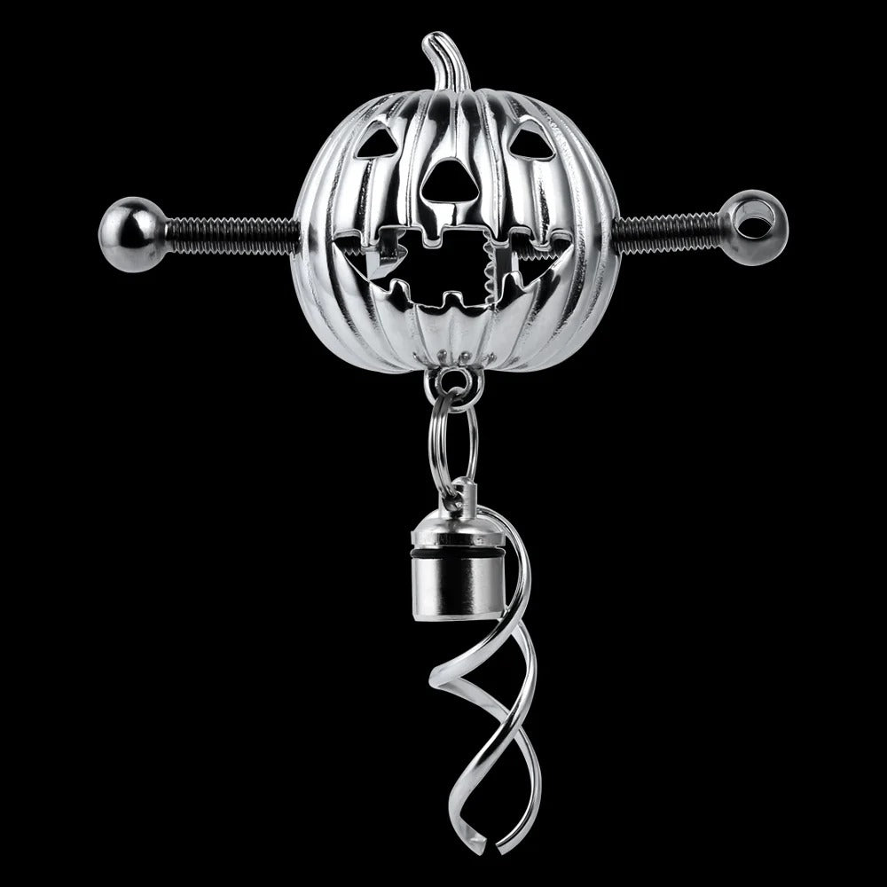Pumpkin Lantern Nipple Clamps - Stainless Steel Fantasy Restraint Decorative Christmas Gift