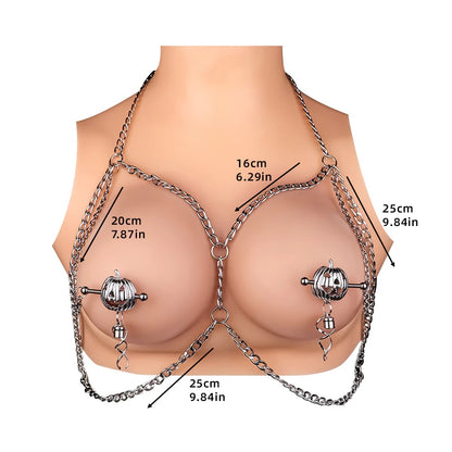 Pumpkin Lantern Nipple Clamps - Stainless Steel Fantasy Restraint Decorative Christmas Gift
