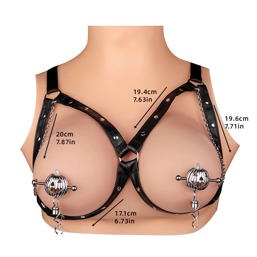 Pumpkin Lantern Nipple Clamps - Stainless Steel Fantasy Restraint Decorative Christmas Gift