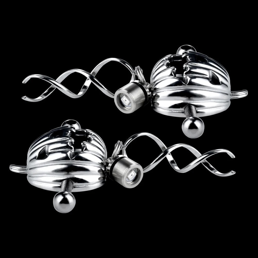 Pumpkin Lantern Nipple Clamps - Stainless Steel Fantasy Restraint Decorative Christmas Gift