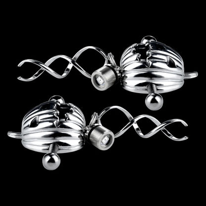 Pumpkin Lantern Nipple Clamps - Stainless Steel Fantasy Restraint Decorative Christmas Gift