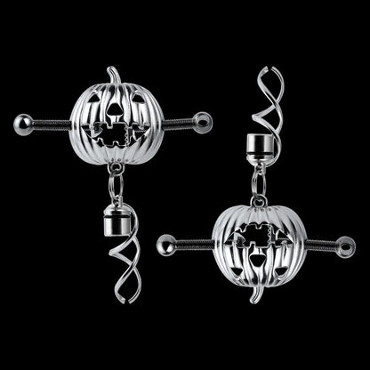 Pumpkin Lantern Nipple Clamps - Stainless Steel Fantasy Restraint Decorative Christmas Gift