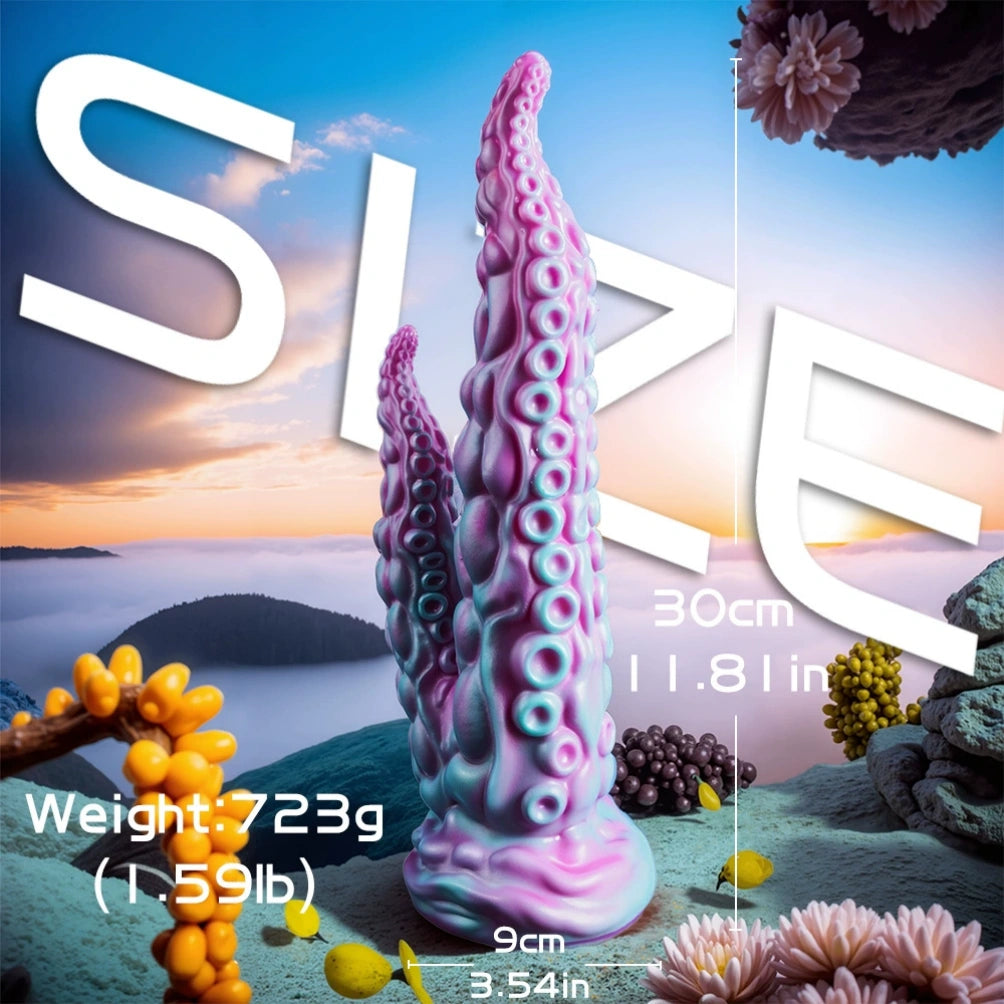 Fantasy Octopus Tentacle Silicone Double-Ended Dildo – Dual Stimulation & Orgasmic Massage Sex Toy