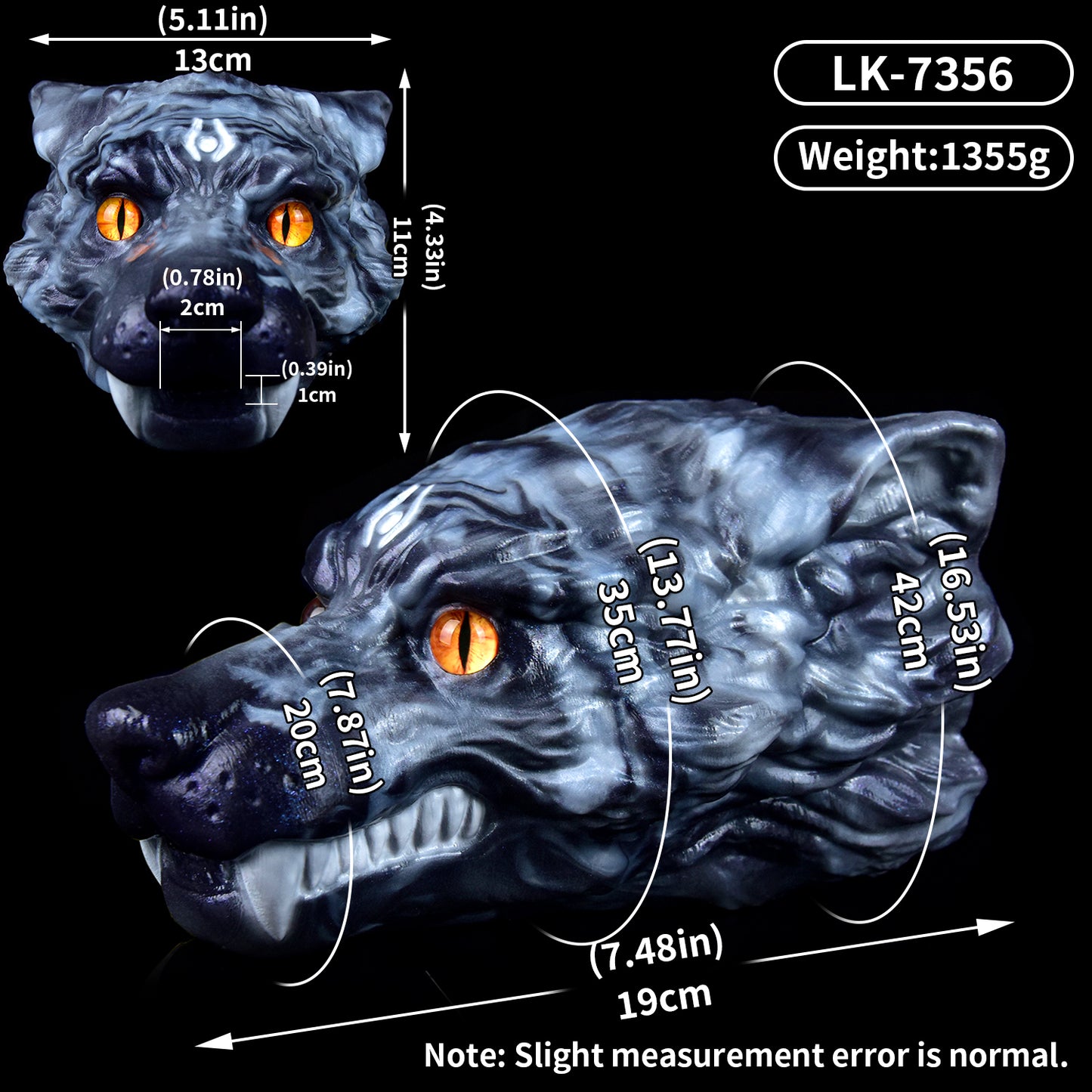 Phantom Wolf Head Alien Pussy Stroker — Silicone Fantasy Oral Masturbator for Men Who Crave the Wild