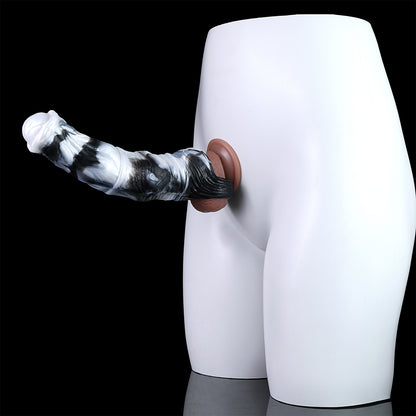 Fantasy Vibrating Horse Cock Sleeve – Platinum Silicone Penis Extender for Couples Sex Toys