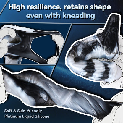 Fantasy Vibrating Horse Cock Sleeve – Platinum Silicone Penis Extender for Couples Sex Toys