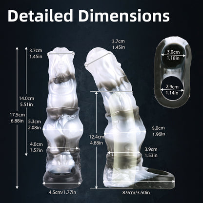 Wild Stallion Fantasy Vibrating Cock Sleeve – Platinum Silicone Penis Extender with Remote | Domlust