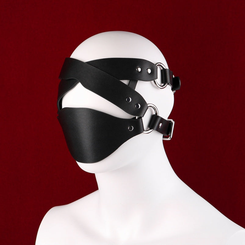 Leather Sex Mask Extreme Restraint - Fantasy Bettie Bondage BDSM Gear