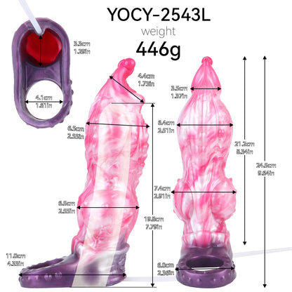 Stellar Fang Cock Sleeve | Fantasy Squirting Penis Extender with Cock Ring — Platinum Silicone
