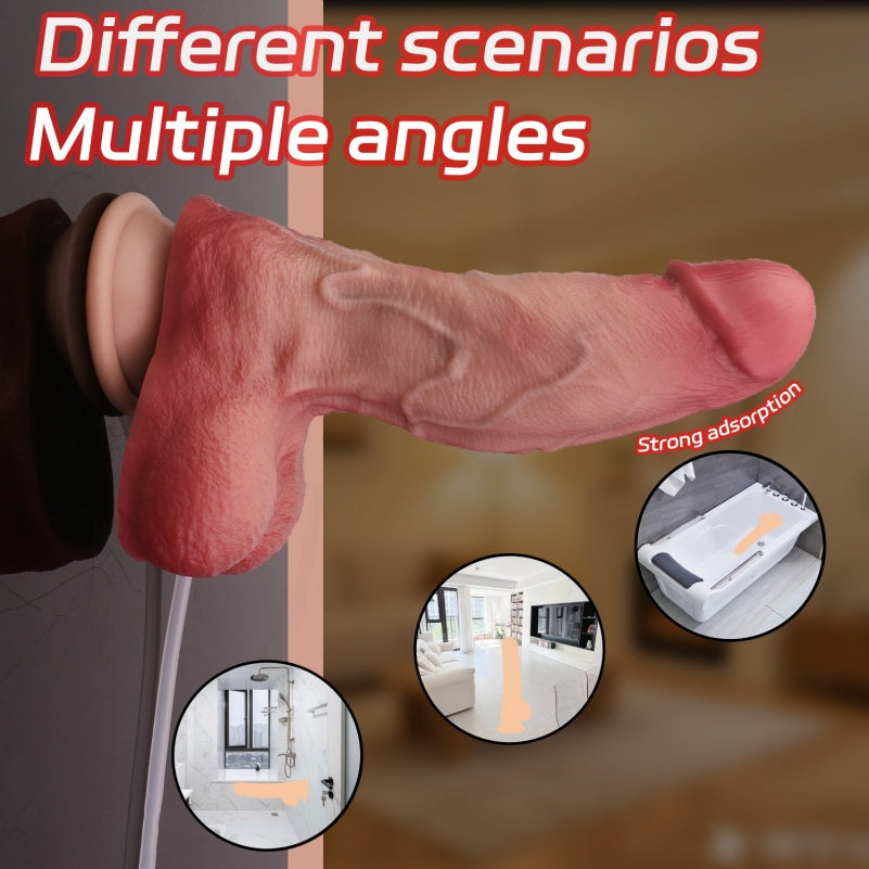 Squirting Dildo with Suction Cup Strap-On – Realistic Silicone Anal Stimulation Toy