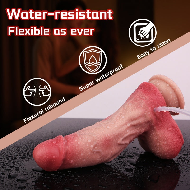 Squirting Dildo with Suction Cup Strap-On – Realistic Silicone Anal Stimulation Toy
