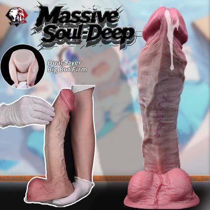 Massive Realistic Silicone Dildo – Dual Density Huge Consoladores with Veiny Texture