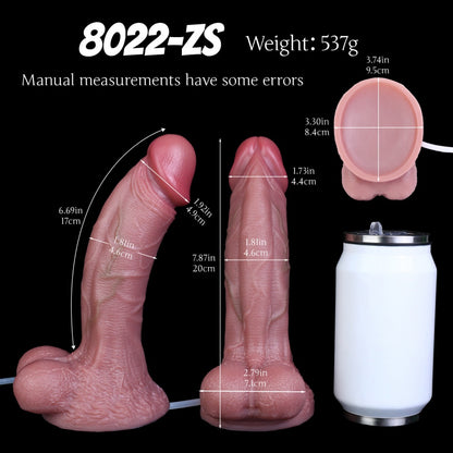 Ultrarealistischer Squirting-Dildo | Dual-Density Platin-Silikon Strapon für Frauen & Paare
