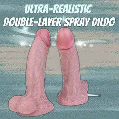 Ultrarealistischer Squirting-Dildo | Dual-Density Platin-Silikon Strapon für Frauen & Paare