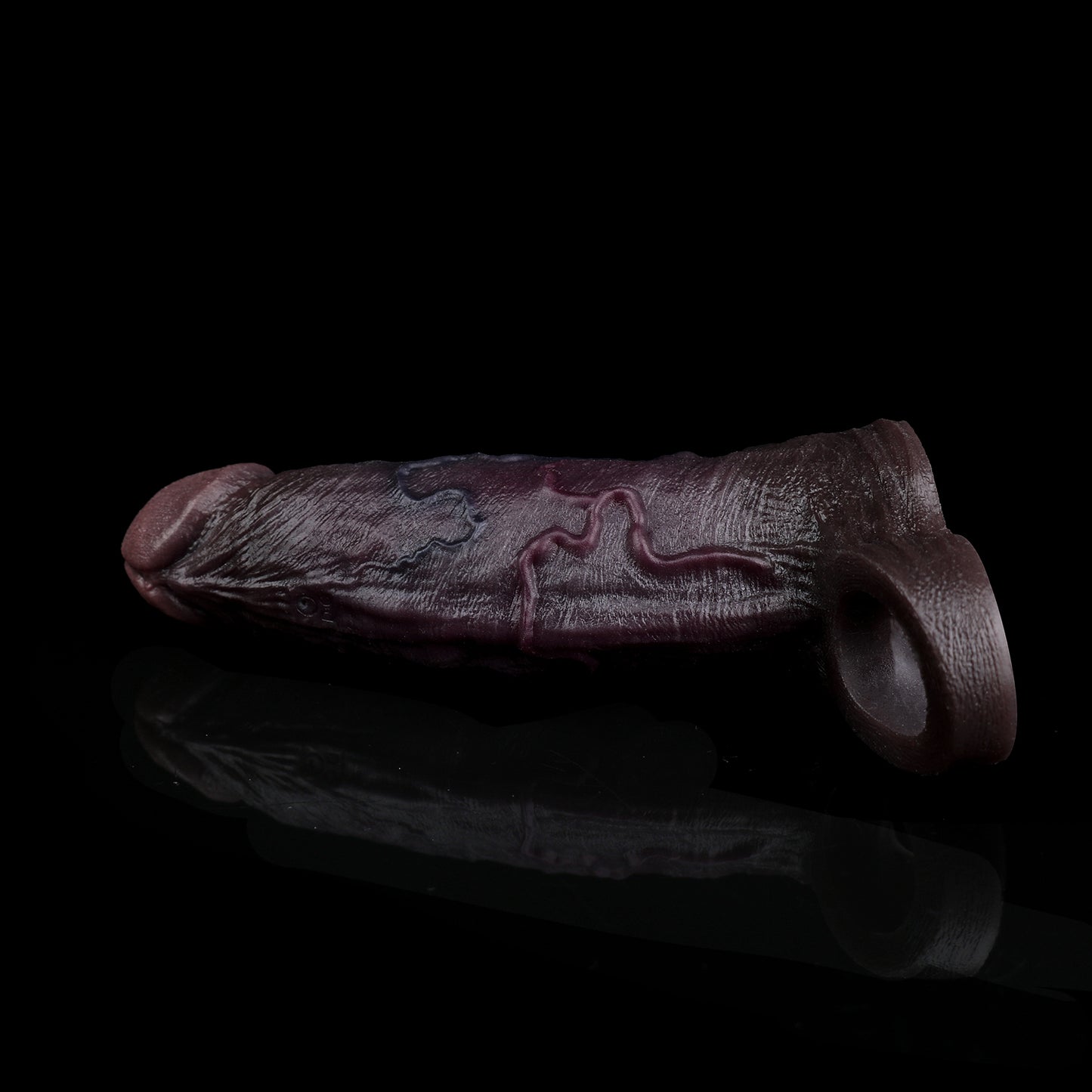Obsidian King BBC Cock Sleeve | Vibrating Penis Extender with Remote | Platinum Silicone | Domlust