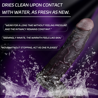 Obsidian King BBC Cock Sleeve | Vibrating Penis Extender with Remote | Platinum Silicone | Domlust