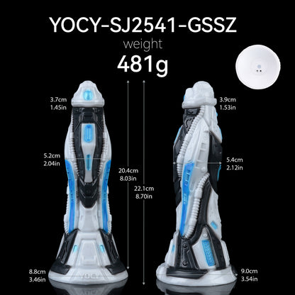 App-Controlled Vibrating Cyber Dragon Dildo with Hands-Free Suction Base & Wireless Remote for Shower & Solo Play