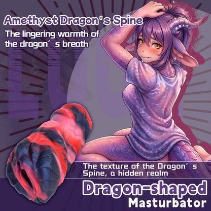 Massage Penis Fantasy Platinum Silicone Alien Pussy – Amethyst Dragon's Spine Handheld Male Masturbation Toy