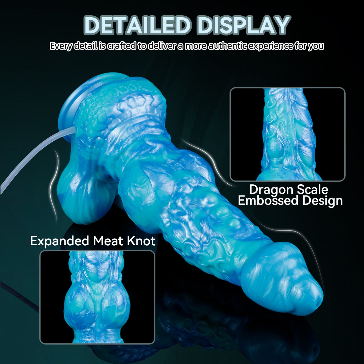 Phantasmscale Wyrm Squirting Dog Dildo – Knotted Fantasy Dildo with Ejaculating Function